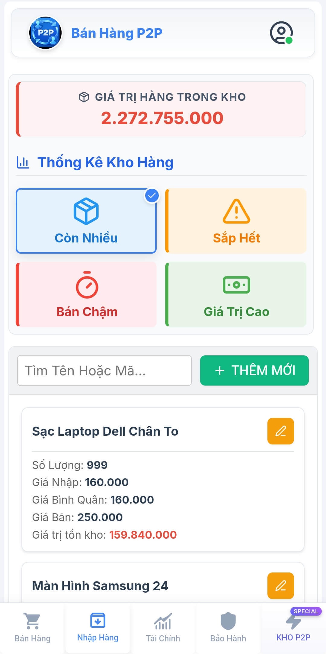 Mobile Nhập Hàng