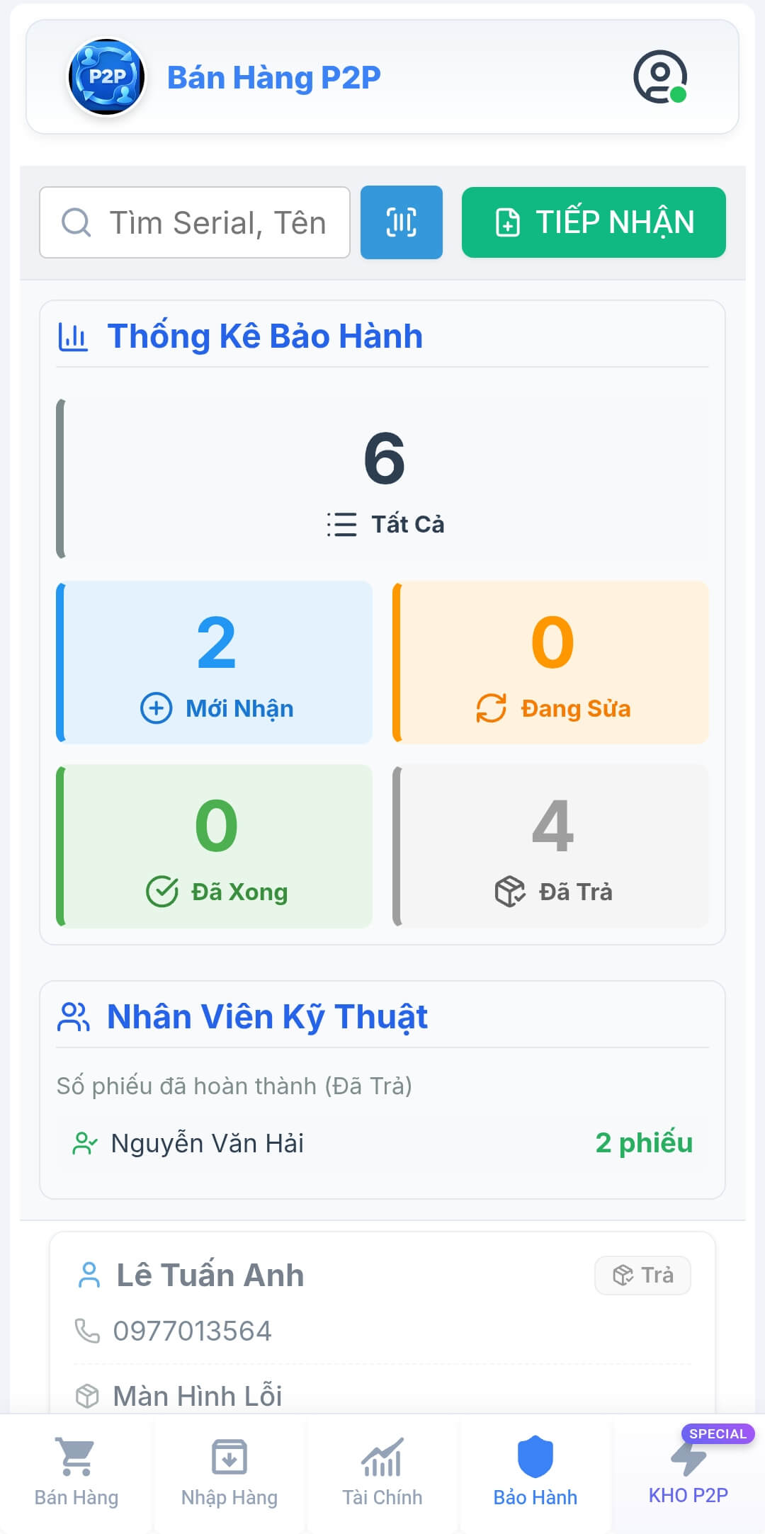 Mobile Bảo Hành
